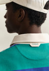 Gant Blocked Stripe Rugby Shirt, Aqua Blue Multi