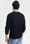 Gant Cotton Cable Crew Neck Sweater, Evening Blue