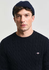 Gant Cotton Cable Crew Neck Sweater, Evening Blue