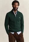 Gant Cotton Cable Knit Half Zip Sweater, Tartan Green