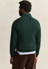 Gant Cotton Cable Knit Half Zip Sweater, Tartan Green