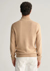 Gant Casual Cotton Half Zip Sweater, Khaki Melange
