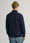 Gant Casual Cotton Half Zip Sweater, Evening Blue