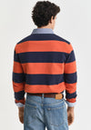 Gant Chambray Heavy Rugger Barstripe Polo Shirt, Deep Orange