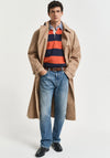 Gant Chambray Heavy Rugger Barstripe Polo Shirt, Deep Orange