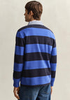 Gant Chambray Heavy Rugger Barstripe Polo Shirt, Royal Blue