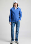 Gant Chambray Heavy Rugger Polo Shirt, Rich Blue