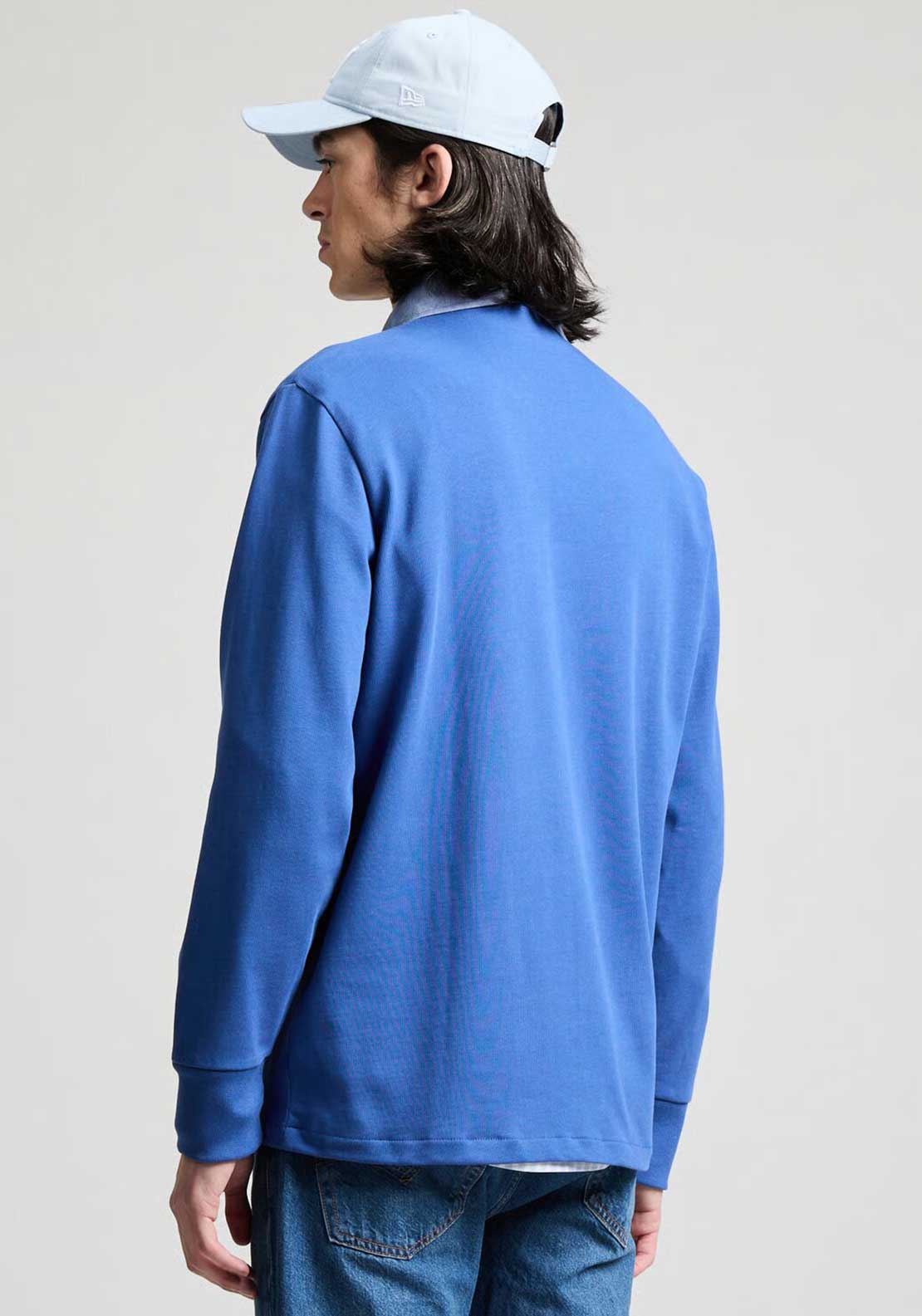 Gant Chambray Heavy Rugger Polo Shirt, Rich Blue