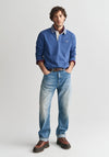 Gant Chambray Heavy Rugger Polo Shirt, Vintage Blue