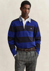 Gant Chambray Heavy Rugger Barstripe Polo Shirt, Crisp Blue