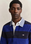 Gant Chambray Heavy Rugger Barstripe Polo Shirt, Crisp Blue