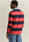 Gant Chambray Heavy Rugger Barstripe Polo Shirt, Maple Fire Red