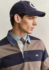 Gant Chambray Heavy Rugger Barstripe Polo Shirt, Faded Taupe