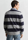 Gant Chambray Heavy Rugger Barstripe Polo Shirt, Grey Melange
