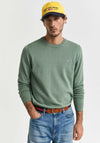 Gant Classic Cotton Crew Neck Sweater, Kalamata Green