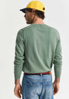Gant Classic Cotton Crew Neck Sweater, Kalamata Green