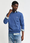 Gant Classic Cotton Crew Neck Sweater, Vintage Blue
