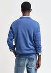 Gant Classic Cotton Crew Neck Sweater, Vintage Blue