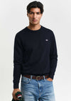 Gant Classic Cotton Crew Neck Sweater, Evening Blue