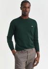 Gant Classic Cotton Crew Neck Sweater, Tartan Green