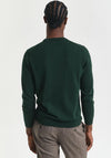 Gant Classic Cotton Crew Neck Sweater, Tartan Green