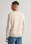Gant Classic Cotton Crew Neck Sweater, Light Beige Melange