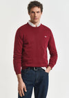 Gant Classic Cotton Crew Neck Sweater, Wine