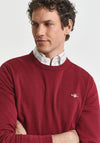 Gant Classic Cotton Crew Neck Sweater, Wine