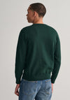 Gant Classic Cotton Crew Neck Sweater, Tartan Green