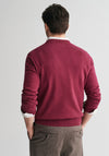 Gant Classic Cotton Crew Neck Sweater, Wine Red