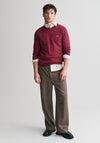 Gant Classic Cotton Crew Neck Sweater, Wine Red