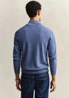 Gant Classic Cotton Half Zip Sweater, Denim Blue Melange