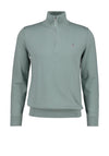 Gant Classic Cotton Half Zip Sweater, Duck Egg Blue