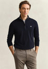 Gant Classic Cotton Half Zip Sweater, Navy