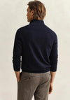 Gant Classic Cotton Half Zip Sweater, Navy