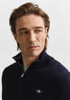 Gant Classic Cotton Half Zip Sweater, Navy