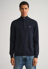 Gant Classic Half Zip Sweater, Evening Blue