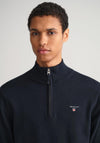 Gant Classic Half Zip Sweater, Evening Blue