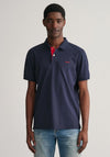 Gant Contrast Pique Polo Shirt, Evening Blue