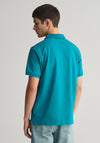 Gant Contrast Pique Polo Shirt, Ocean Turquoise