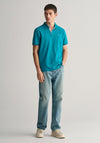 Gant Contrast Pique Polo Shirt, Ocean Turquoise