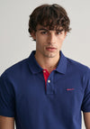 Gant Contrast Pique Polo Shirt, Persian Blue