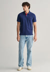 Gant Contrast Pique Polo Shirt, Persian Blue