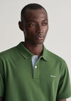 Gant Contrast Pique Polo Shirt, Pine Green