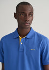 Gant Contrast Pique Polo Shirt, Rich Blue