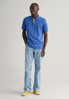Gant Contrast Pique Polo Shirt, Rich Blue