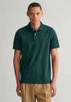 Gant Contrast Pique Polo Shirt, Tartan Green