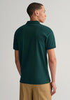 Gant Contrast Pique Polo Shirt, Tartan Green