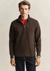Gant Cord Collar Half Zip Rugby Shirt, Brown
