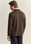 Gant Cord Collar Half Zip Rugby Shirt, Brown